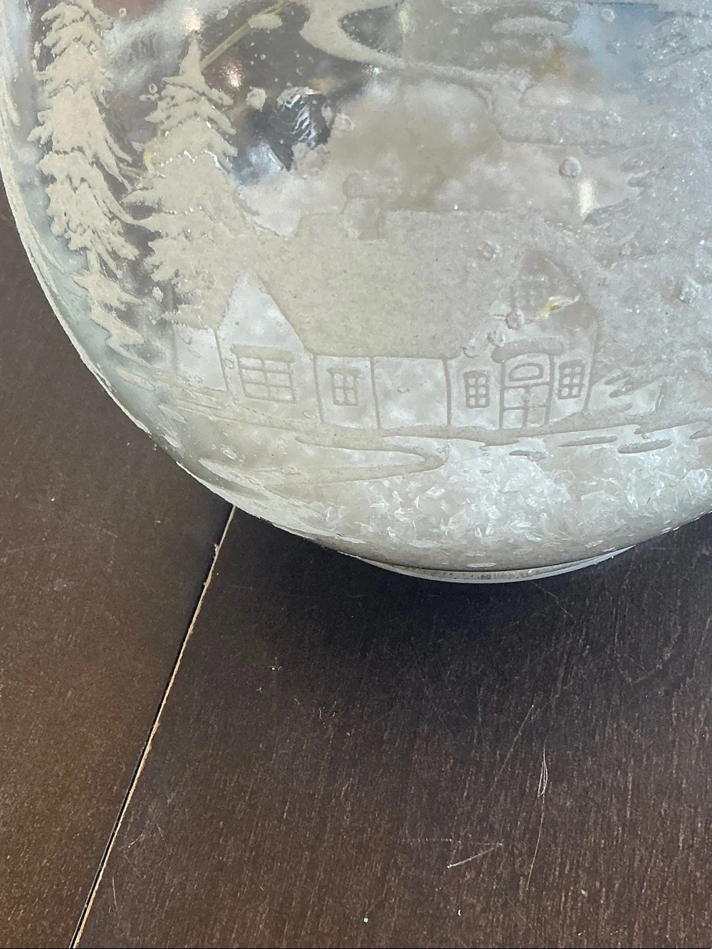 Glass Snow Globe Winter Village Holiday Decor - Clear - Valerie Parr Hill